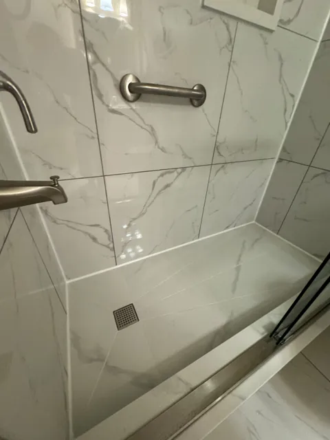 Tub to shower renovation in Scarborough, after Canzeno